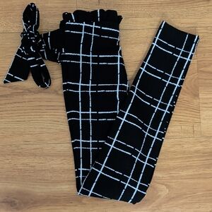 SHEIN Black and White Grid Pattern Joggers